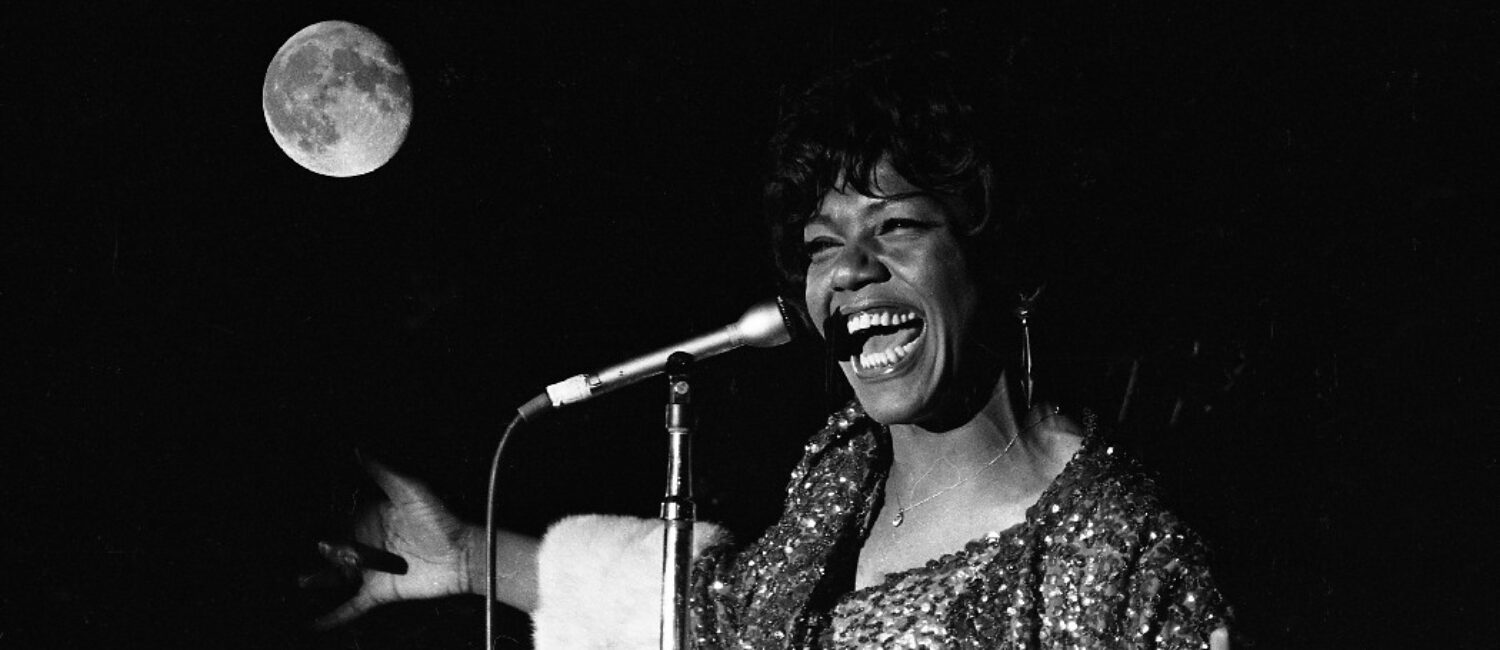 Jewel Brown performs with Louis Armstrong at the Palace of Nations in Geneva, Switzerland, 1968. (Photo by Gordon Beck)