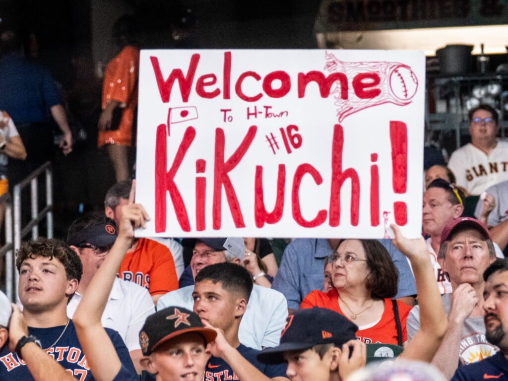 The Yusei Kikuchi trade is an unpopular one, but plenty of Astros fans showed their support in the ballpark. (Photo by F. Carter Smith)