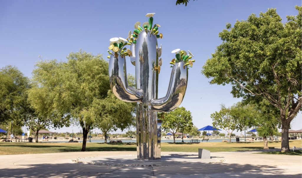 "Bloom Where You're Planted" is a surprising artwork in Surprise, Arizona. (Photo by Slaven Gujic)