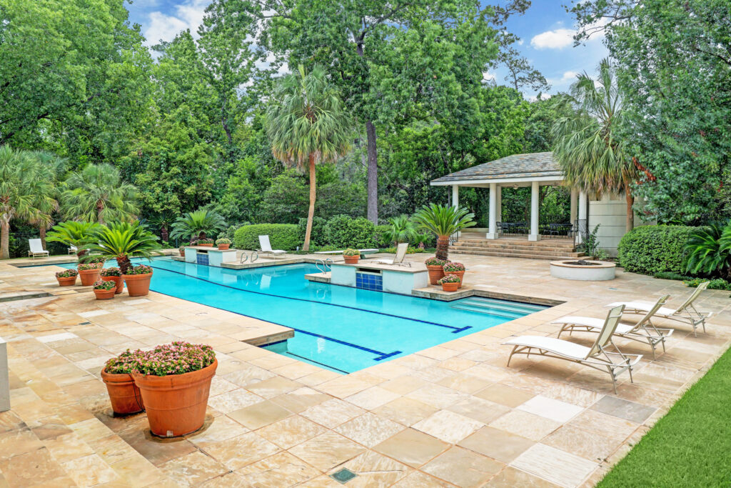 The lap pool and elevated spa make for a would-be Olympian's dream. (Photo by TK Images for Compass)