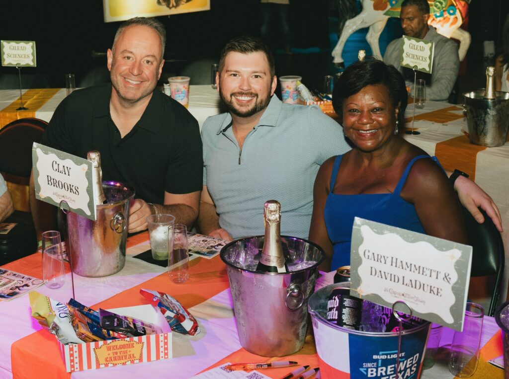 Clay Brooks, Brody Zalesak, Pat Avery at Legacy Community Health's Mint Julep fundraiser. (Photo by Jessica Ortiz)