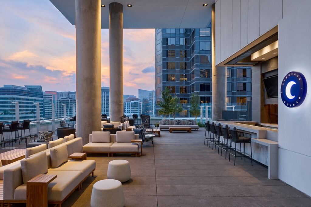 Vincent’s Sky Bar  is a space to swoon over at the JW Marriott Dallas Arts District hotel.