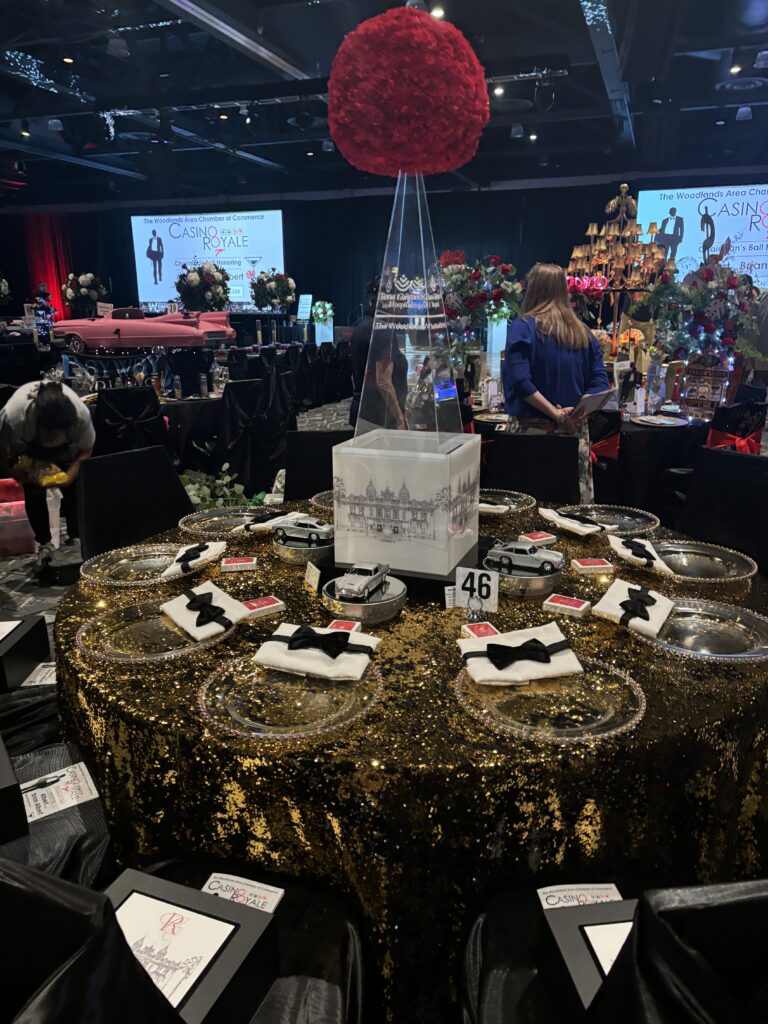 The elegance of James Bond was on full display at the Texas Children's Hospital The Woodlands' table. (Photo by Laura Landsbaum)