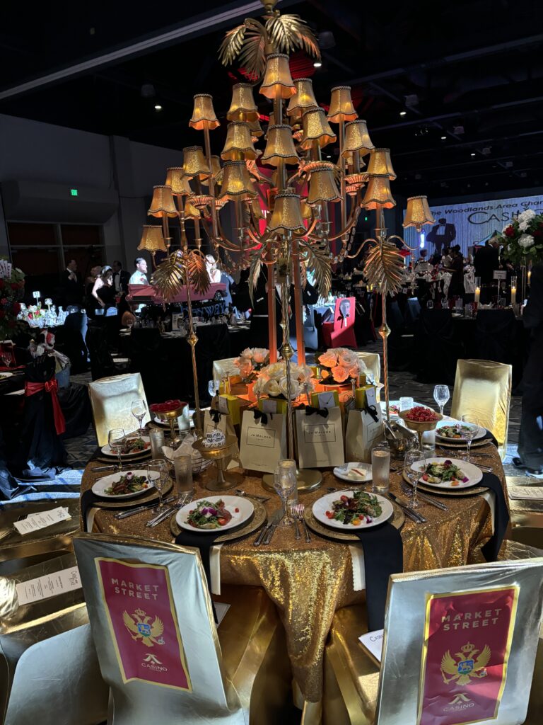 The Market Street tablescape won People's Choice at the Chairman's Ball at the Waterway Marriott. (Photo by Laura Landsbaum)