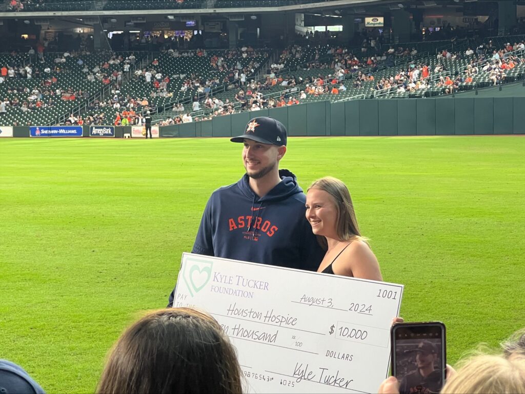 Kyle Tucker and his wife Samantha are showing the power of young people caring about causes like Houston Hospice. (Photo by Kim Antley)