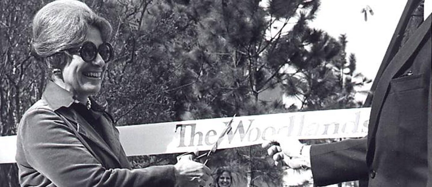 Cynthia Woods Mitchell makes an appearance in the early days of The Woodlands.