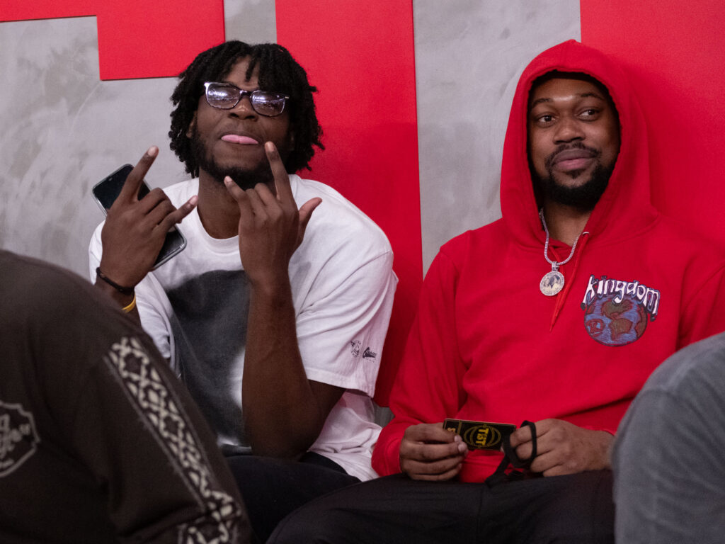 Former UH teammates Jarace Walker and J'Wan Roberts enjoy a Fertitta Center summer hang. (Photo by F. Carter Smith)