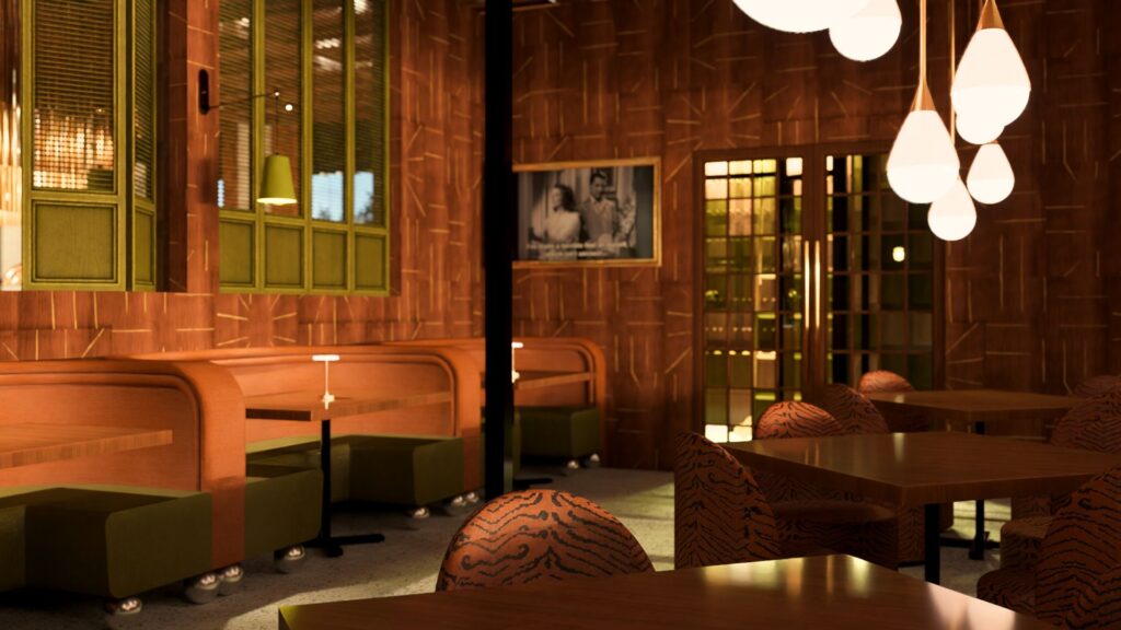 Rendering of Mad Men era styling inside The Mont - opening this winter.
