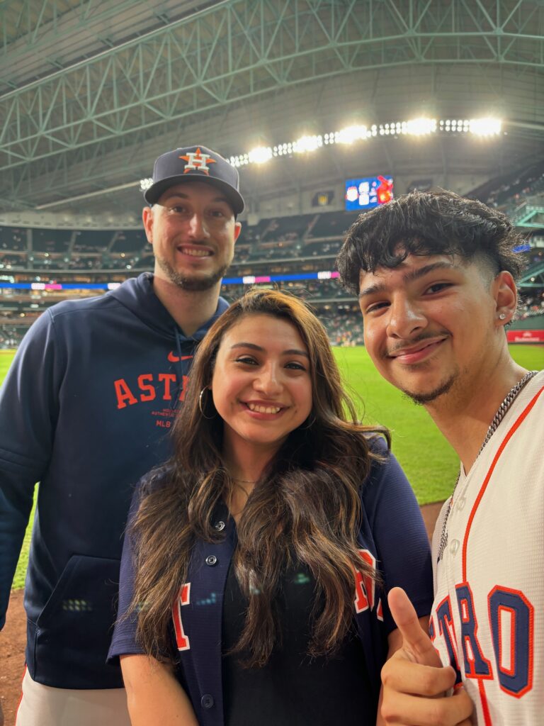Kyle Tucker is always ready to make some fans' day. Even if he's injured. Especially if it's for Houston Hospice. (Photo by Kim Antley)