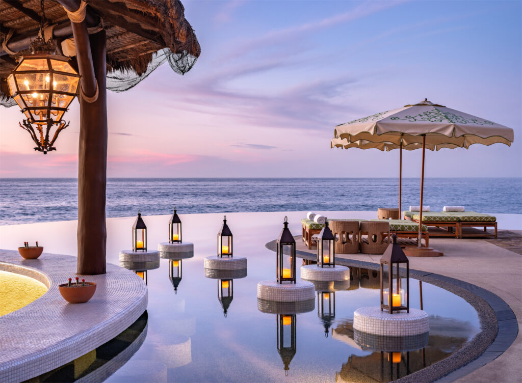 The adults-only pool and swim-up bar at the Waldorf Astoria Los Cabos Pedregal.
