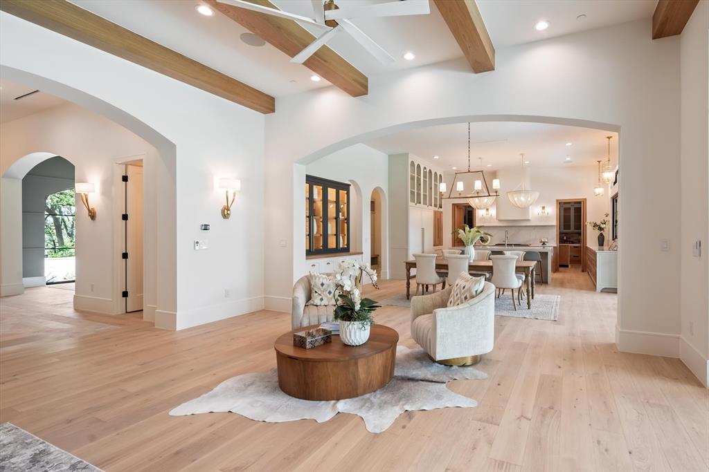 Timeless white oak flooring blends with modern functionality at 3211 Wintergreen Terrace.
