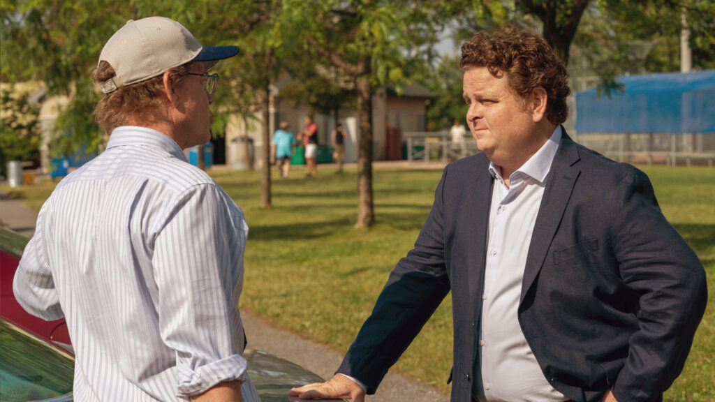 Patrick Renna of "Sandlot" fame, alongside Greg Kinnear. (Photo by WellGoUSA)