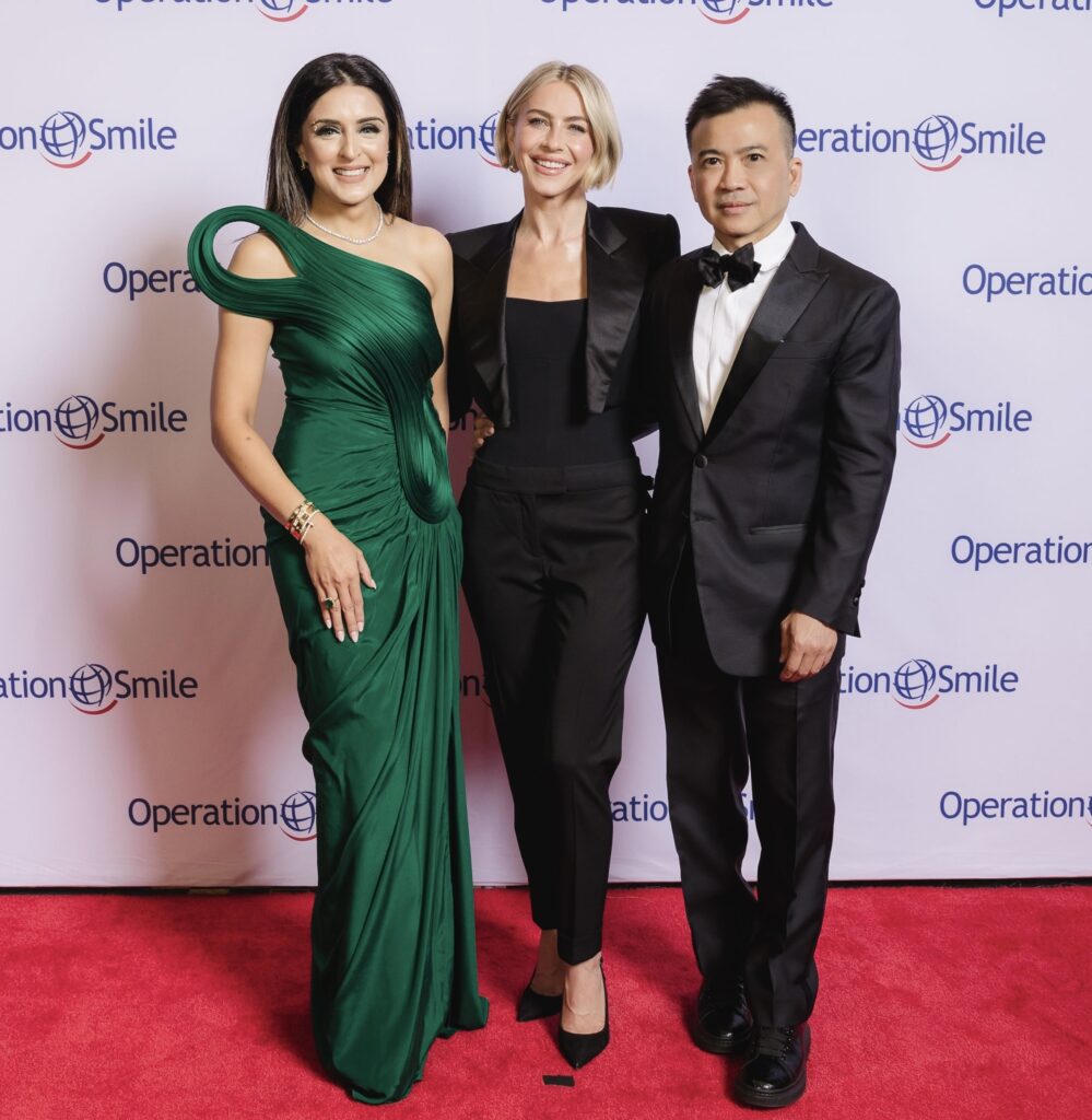 Sneha Merchant, Julianne Hough, Viet Hoang at the Operation Smile Gala held at the Royal Sonesta Hotel. (Photo by Johnny Than)