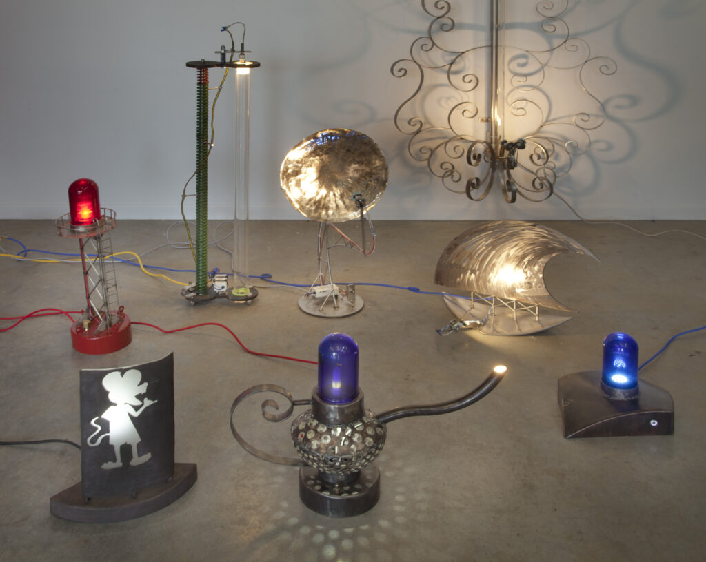 Tim Glover’s "Light House" series, 2021, at O’Kane Gallery, University of Houston Downtown shines bright. (Photo by Rick Gardner)