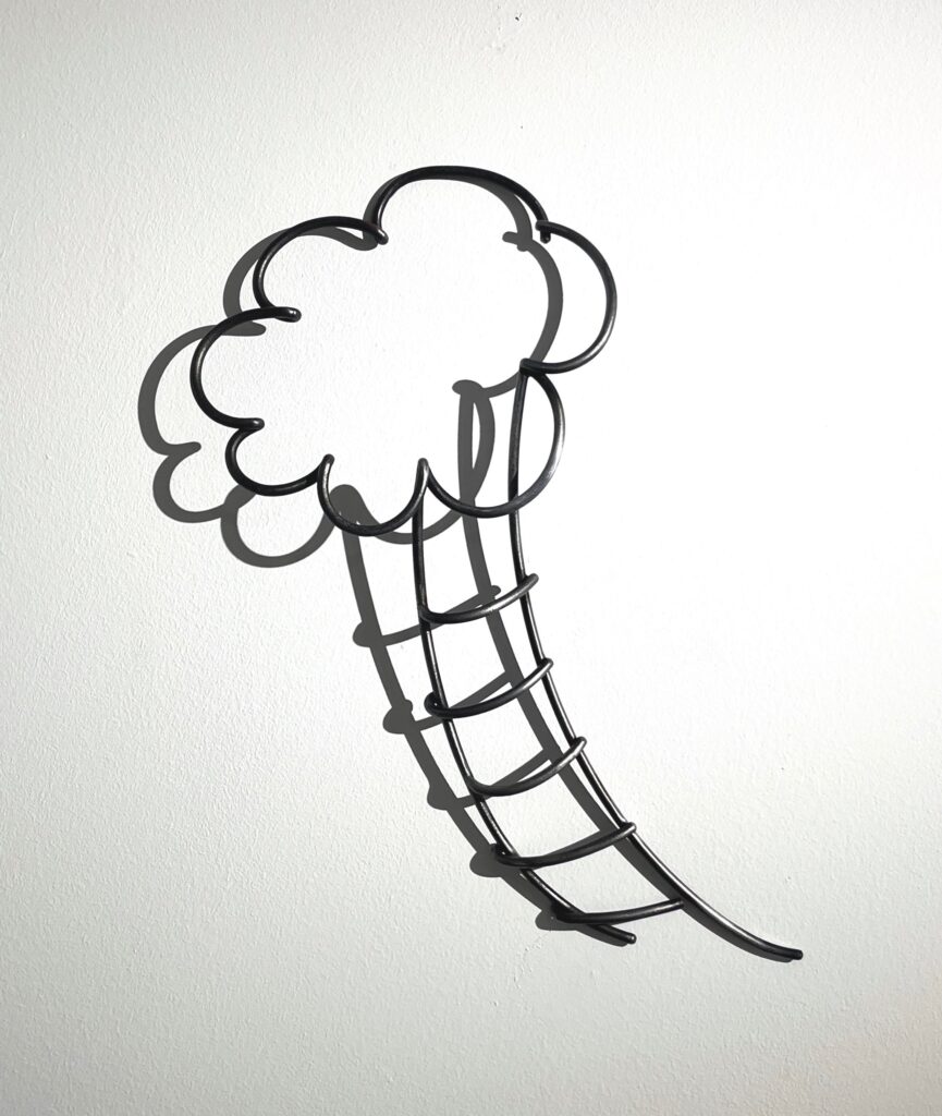 Tara Conley opens the fall season at ELLIO Fine Art with her intriguing steel wire sculpture "I Think I’m Here," 2024.