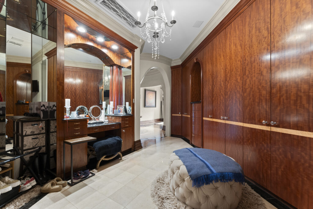 One of two primary closets at 401 Lakeshore Drive in El Lago, Texas.  (Photo byIconic Images)