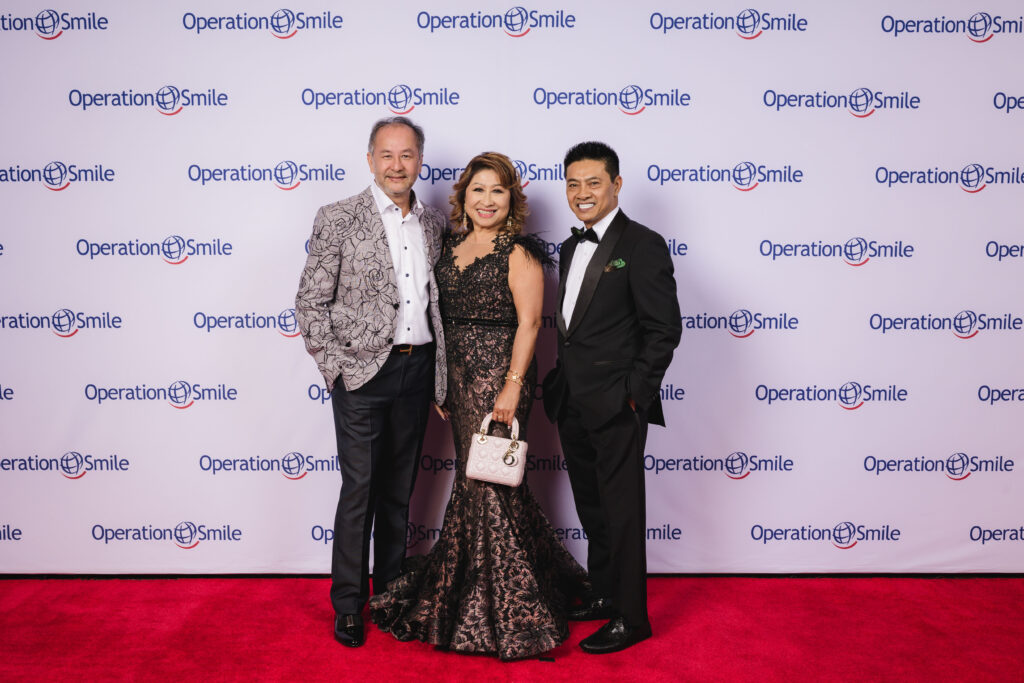 Dennis Nguyen, Christine Nguyen, Tony Duong at the Operation Smile Gala held at the Royal Sonesta Hotel. (Photo by Johnny Than)