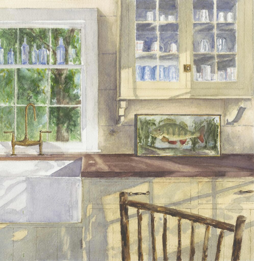 Farmhouse kitchen painted by Bill Curtis