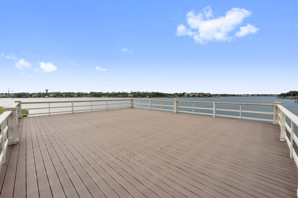Space for rooftop entertaining above the boat house  at 401 Lakeshore Drive in El Lago, Texas.  (Photo by Iconic Images)