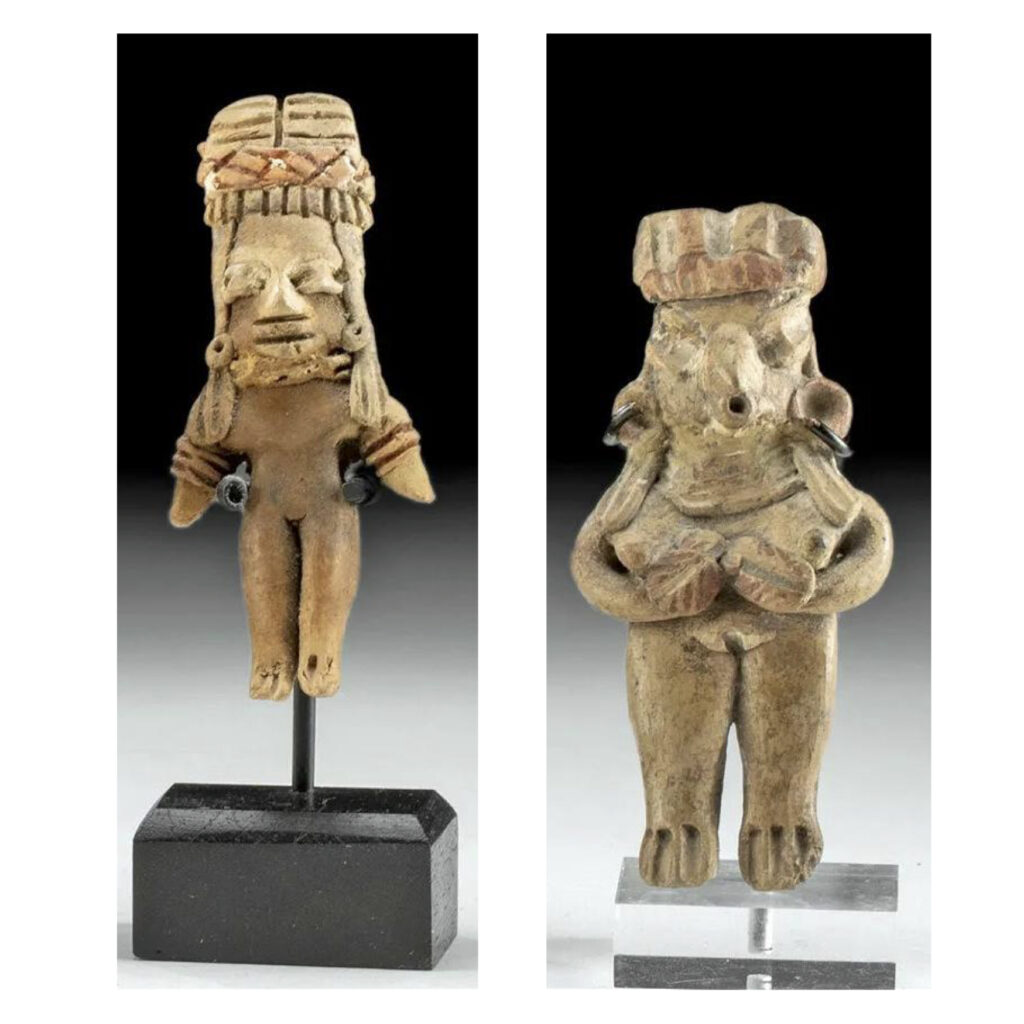 Two Mesoamerican Chupícuaro Female Figures, ca. 500 BCE to 300 CE, at Akim Monet Fine Arts