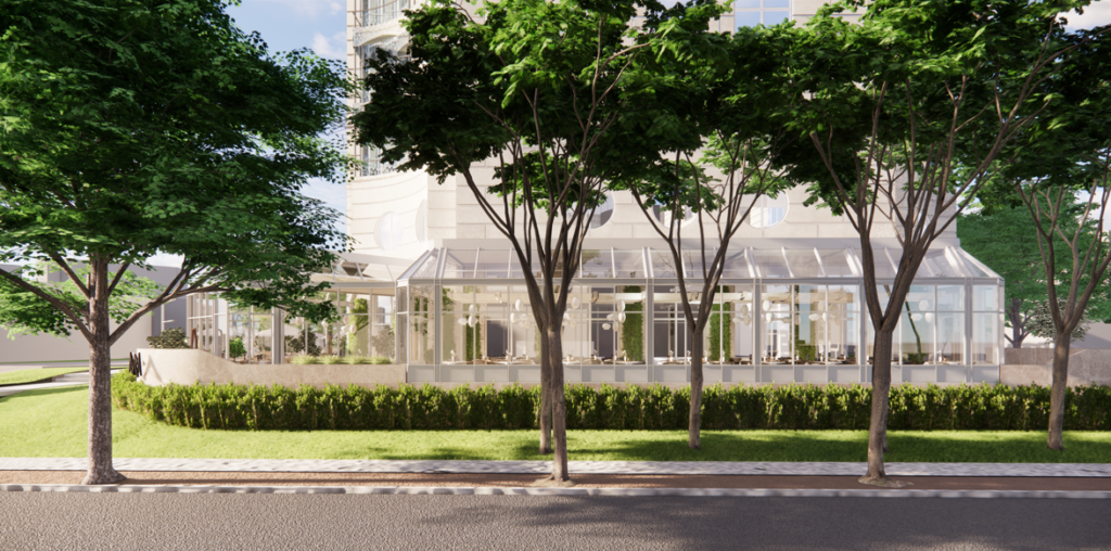 New York-based Greek restaurant, Avra, will debut at The Crescent in Dallas in 2025. (Courtesy of The Rockwell Group)