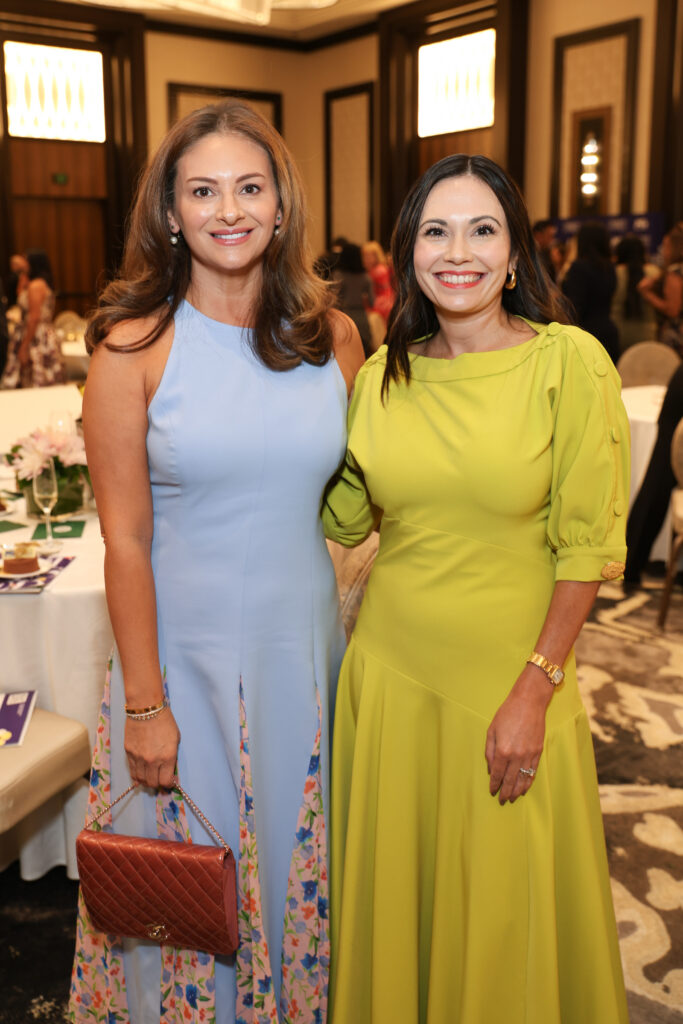 Maritza Gonzales , Michele Leal Farah at the PaperCity Philanthropy in Fashion Best Dressed luncheon benefiting March of Dimes. (Photo by Priscilla Dickson)