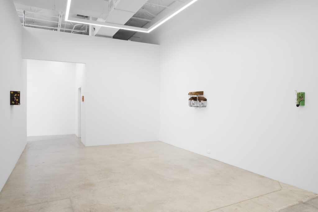 Installation view of "Building," featuring Greg Carideo, Milano Chow, and Will Rogan, at 12.26 Dallas (Photo by Diego Flores)