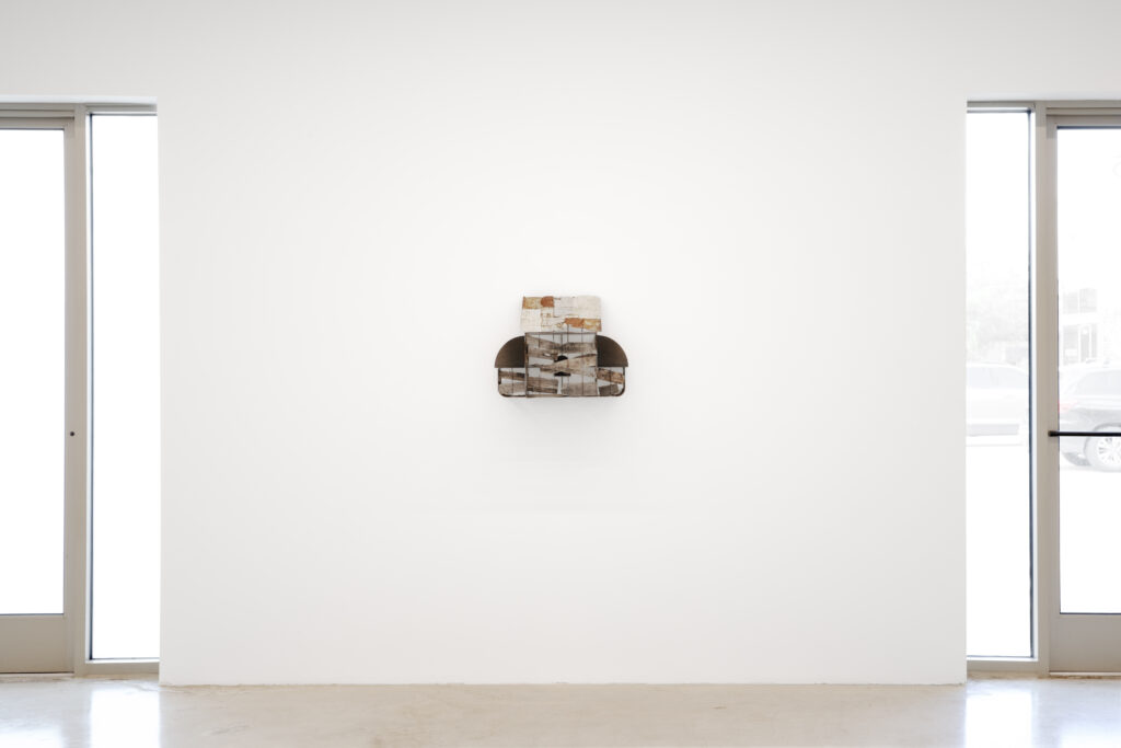 Installation view of "Building," featuring Greg Carideo, Milano Chow, and Will Rogan, at 12.26 Dallas (Photo by Diego Flores)