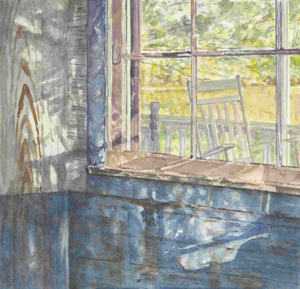 Watercolor by Bill Curtis (photo by georgie miller)