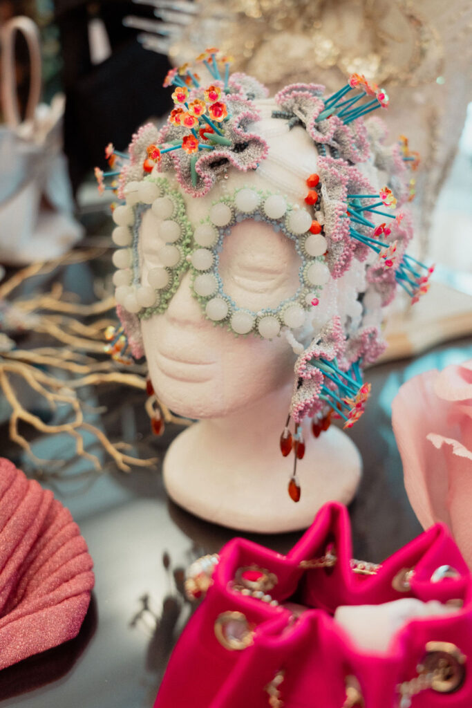 Costume possibilities on display at the Orange Show's Dalidada dress-up party at Tootsies.  (Photo by Jane Perkins)