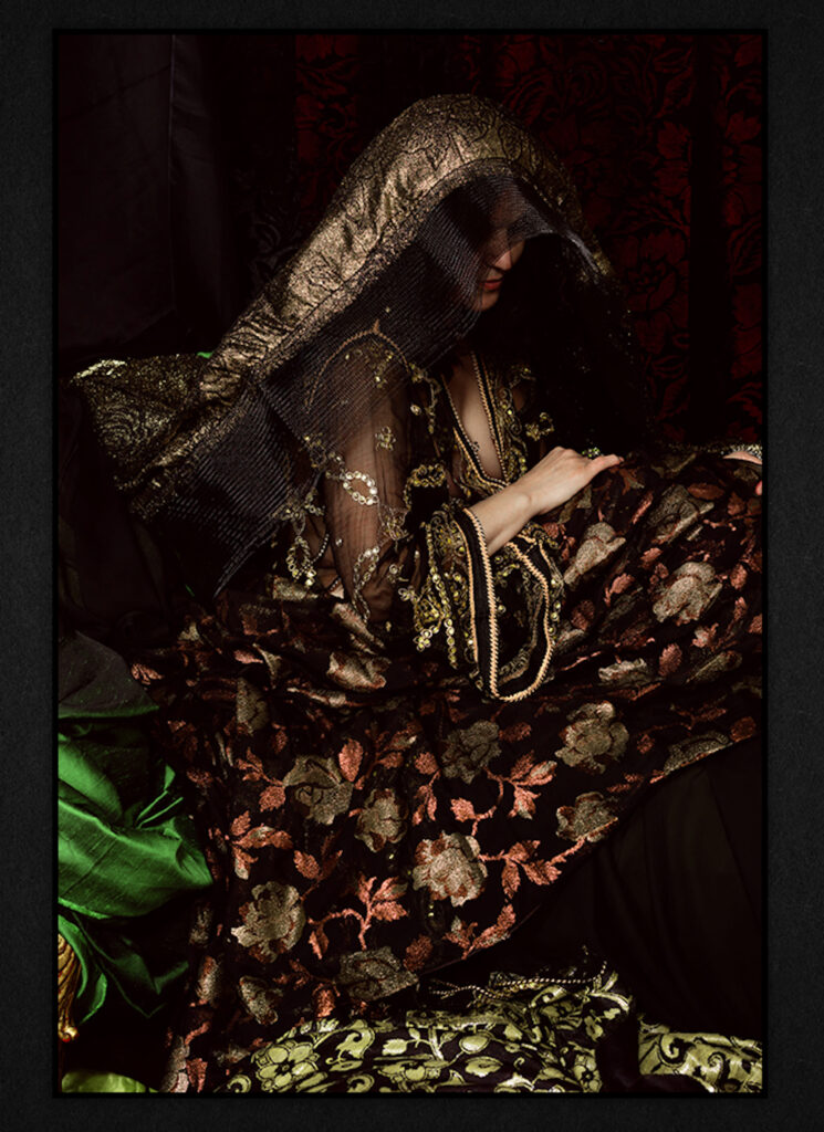 Majida Khattari's "Casque d'Or (Golden Helmet)," 2013, at Akim Monet Fine Arts