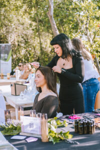 *rewrite* Sophie Chkaiban getting her hair done by Alexis Joubert (Photo by Heather Robards)