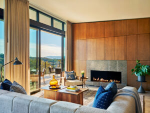 Montage Residences Healdsburg Harvest Homes living room fireplace