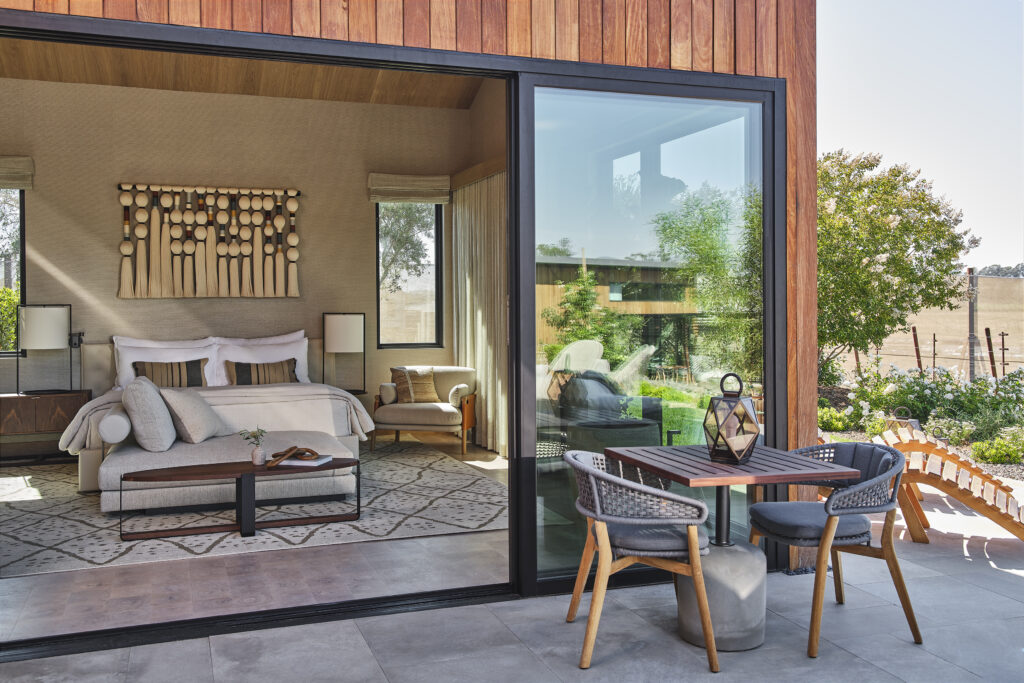 135 airy cottages and guest rooms are set across the ranch to maximize stunning views and ensure privacy. (Photo by Overland Partners)