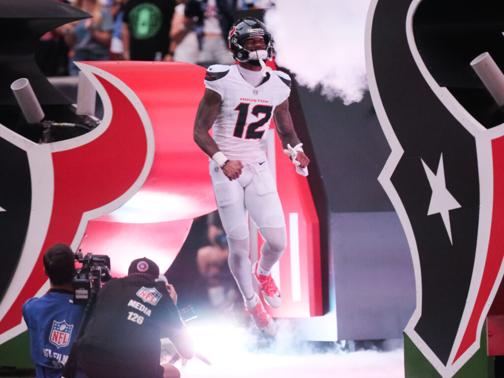 Nico Collins is emerging as one of the Top 5 receivers in the entire NFL. This Texans star is certainly ready for prime time. (Photo by F. Carter Smith)