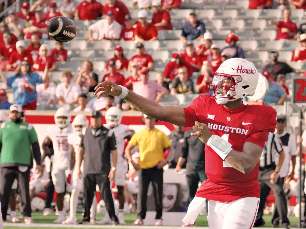 University of Houston quarterback Donovan Smith must be able to find receivers downhill. (Photo by F. Carter Smith)