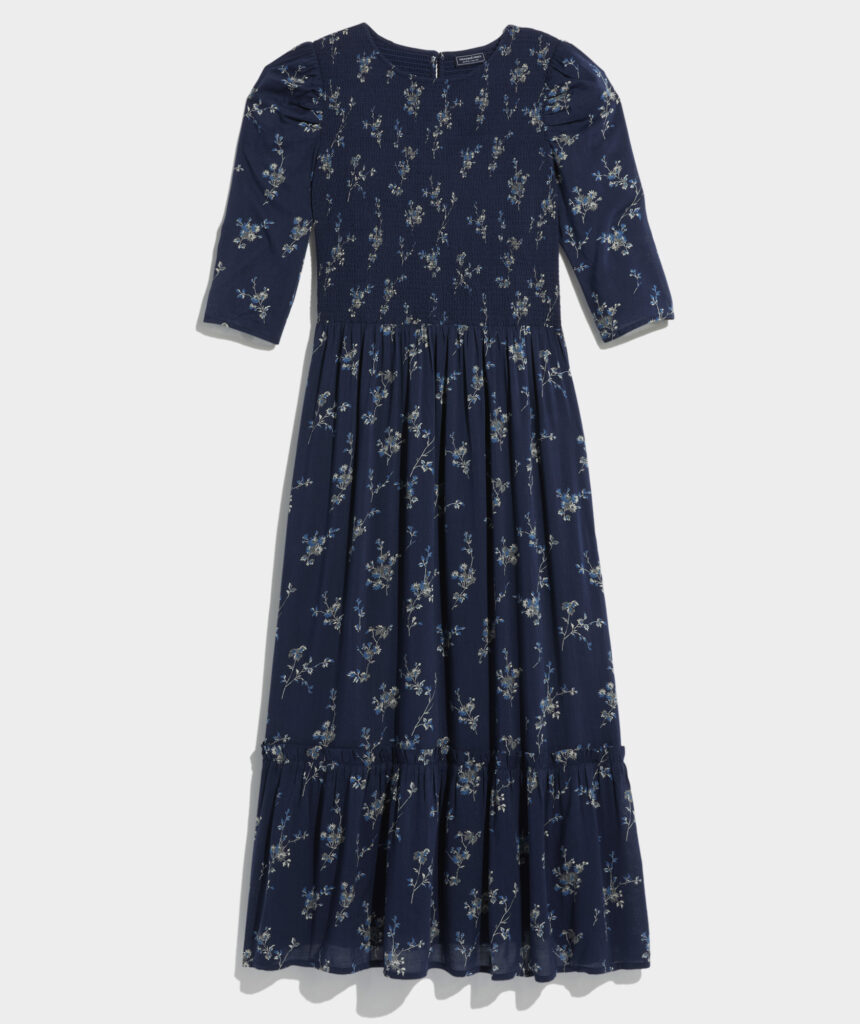 Smocked Puff-Sleeve Midi Dress from Vineyard Vines