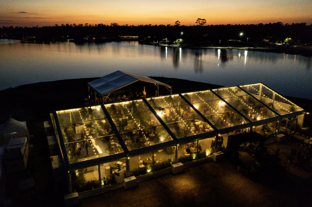 The groundbreaking event was held on the site of the new Ritz Carlton Residences, The Woodlands at sunset.