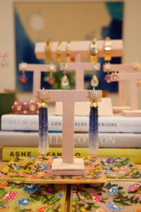 Surya and the Moon Surya Earrings with beaded tassel extensions. (Photo by Nneoma Aiiwe)