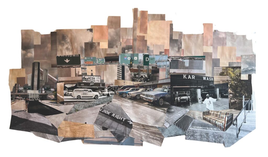 Kaima Marie Akarue's 2024 work, "Ain't nothing changed but my change," is on display at Art Is Bond. (Courtesy Kaima Marie Akarue and Art Is Bond, Houston.)