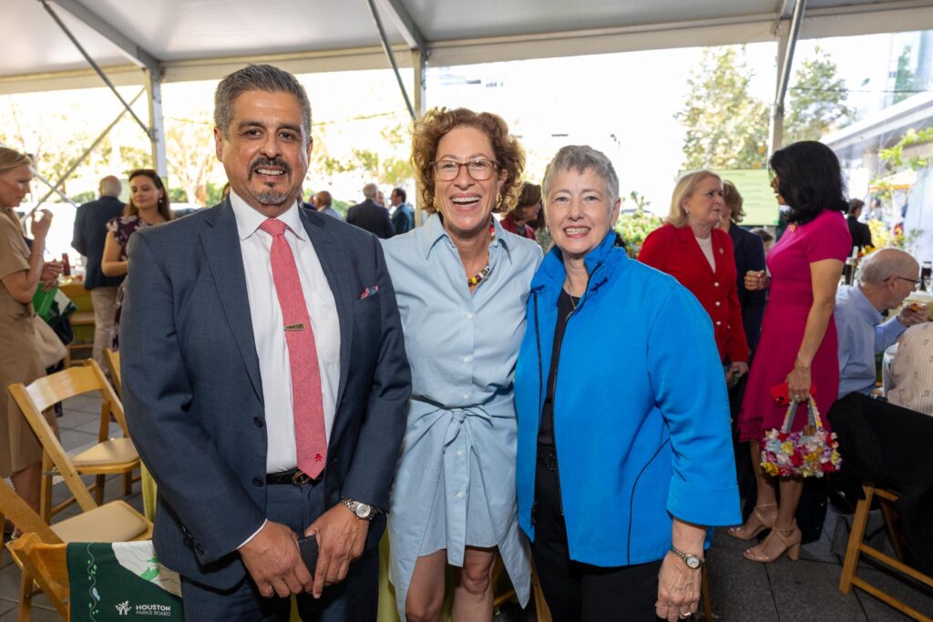 Arturo Michel, Laura Spanjian, Annise Parker at the Houston Parks Board annual luncheon (Photo by Jenny Antill)