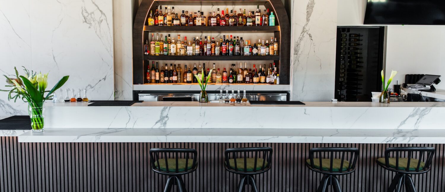 Bar at Maven with Sliding Door Showing Cocktail Area