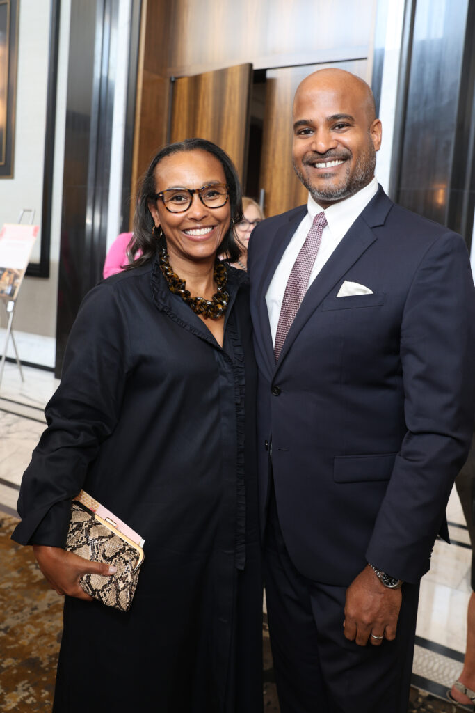 Cassandra McZeal, Alvin Abraham at the Memorial Hermann Foundation Razzle Dazzle Luncheon. (Photo by Priscilla Dickson)