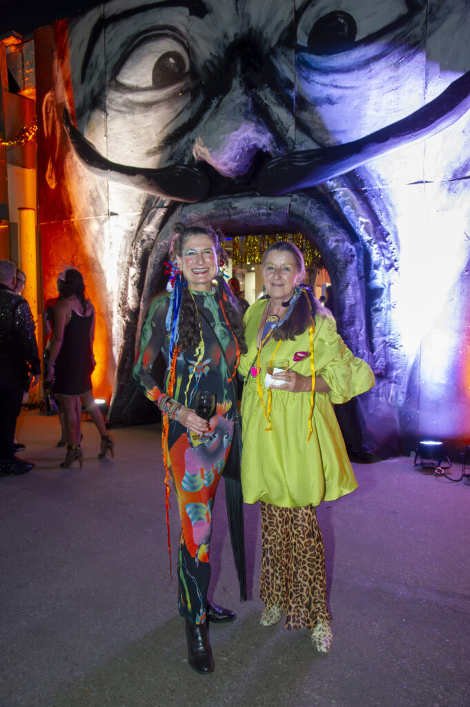 Claire Cusack, Kathy Frietsch at the 2024 Orange Show Gala: DaliDada (Photo by Bill Stafford)