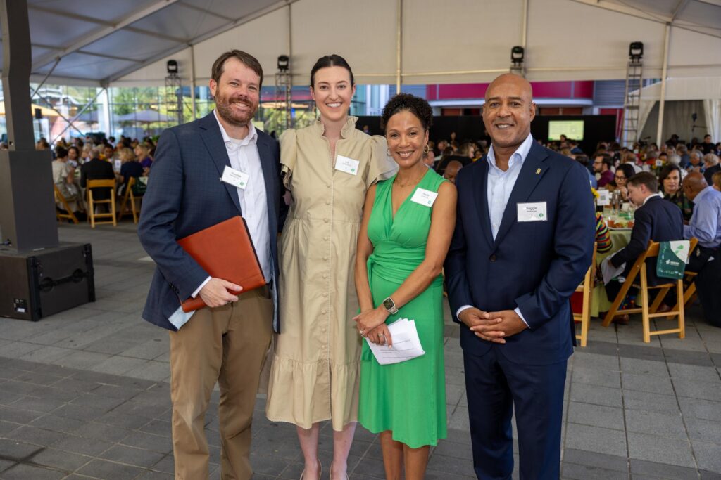  George & Liz DeMontrond, Paula Gilmer DesRoches & Reggie DesRoches at the Houston Parks Board annual luncheon (Photo by Jenny Antill)