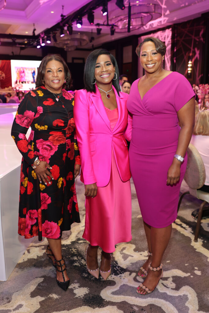 Demetra Jones, Samica Knight, Teal Holden at the Memorial Hermann Foundation Razzle Dazzle Luncheon. (Photo by Priscilla Dickson)
