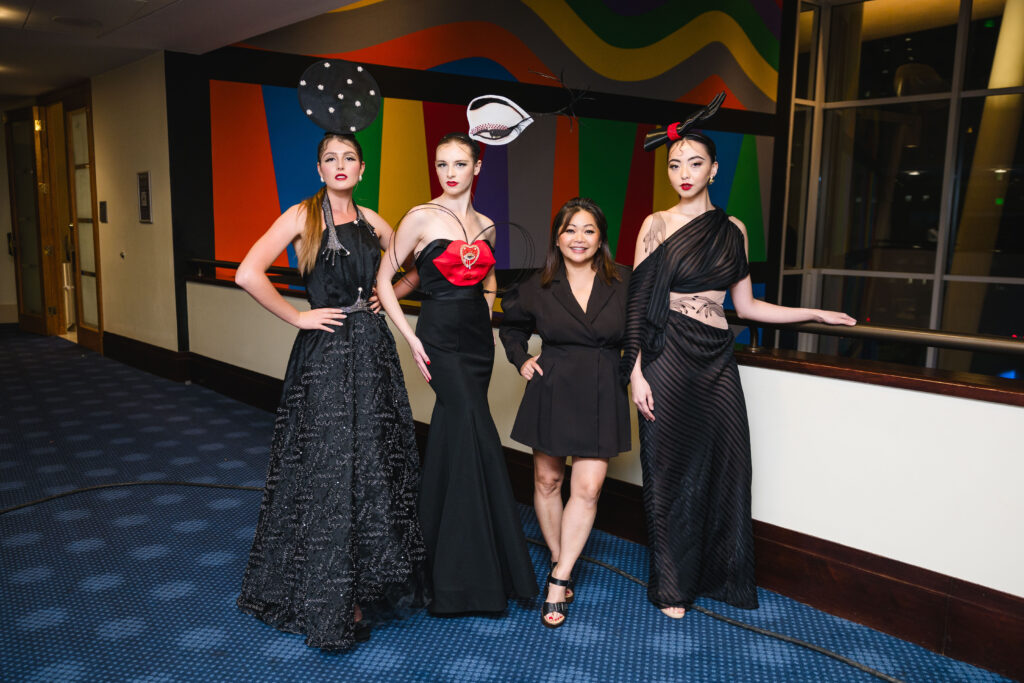 Designer Chloe Dao with her models; Photo by Johnny Tran