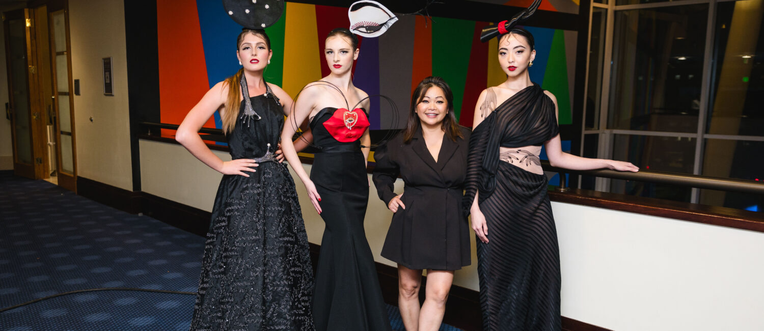 Designer Chloe Dao with her models; Photo by Johnny Tran