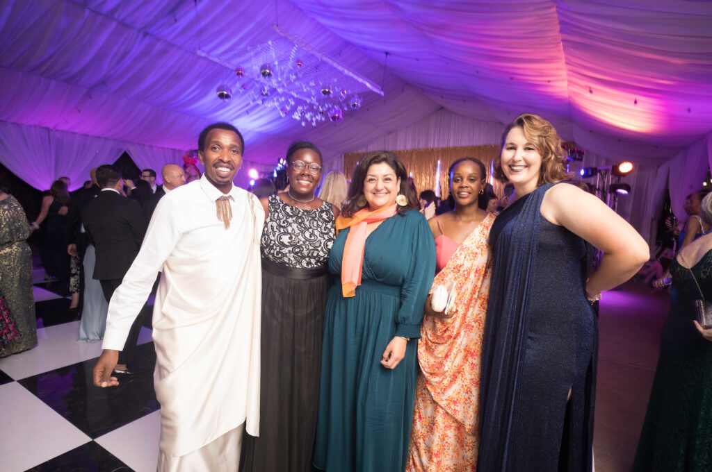 Dr. Deo Ruhagazi, Danae Jackson, Lisa Marie Avendano, Dr. Jessica Kamatenesi and Taylor Rhoades at the 'Wing of Wonder' Zoo Ball. (Photo by Daniel Ortiz for Houston Zoo)