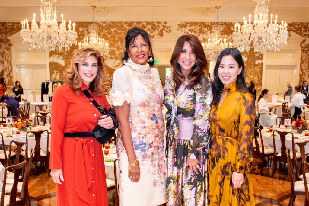 Event Co-Chairs Cynthia Wolff, Paige Cawthon, League President Heidi Rockecharlie and Designer Christy Lynn Celebrate a job well done at The Houston Symphony League Fall Membership Luncheon (1)
